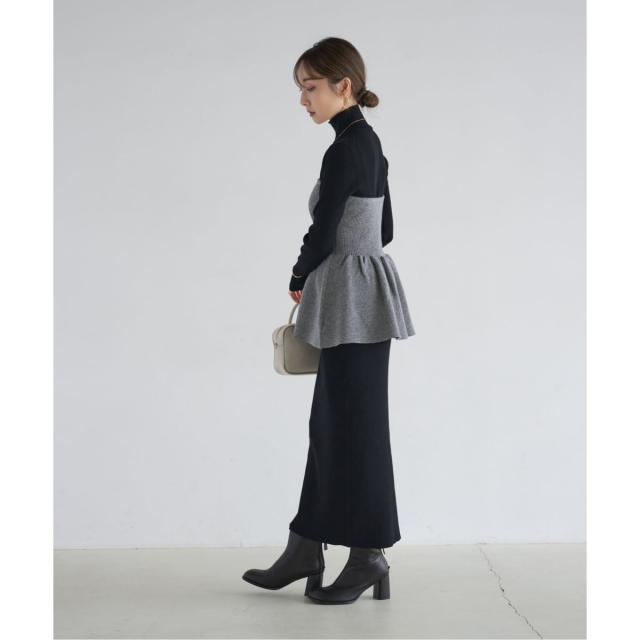 ノーブル（Noble）/《WEB限定カラー・追加》RY/PLリブハイネックロングワンピース