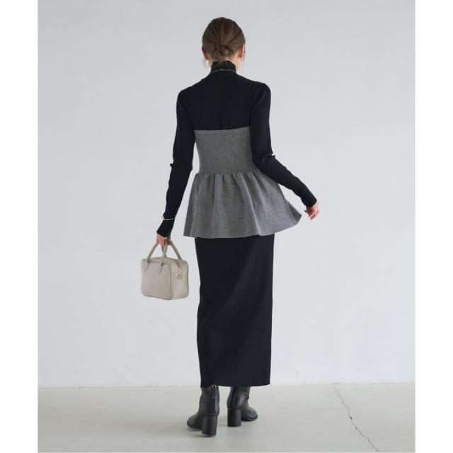 ノーブル（Noble）/《WEB限定カラー・追加》RY/PLリブハイネックロングワンピース