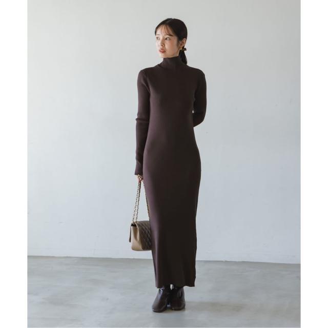 ノーブル（Noble）/《WEB限定カラー・追加》RY/PLリブハイネックロングワンピース