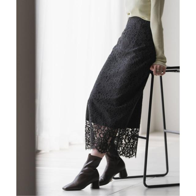 【NEW】ノーブル（Noble）/《追加 / WEB+一部店舗限定》リバーレースIラインスカート2