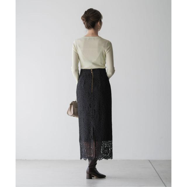 【NEW】ノーブル（Noble）/《追加 / WEB+一部店舗限定》リバーレースIラインスカート2