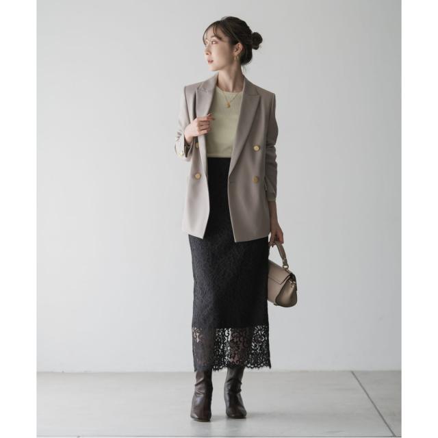 【NEW】ノーブル（Noble）/《追加 / WEB+一部店舗限定》リバーレースIラインスカート2