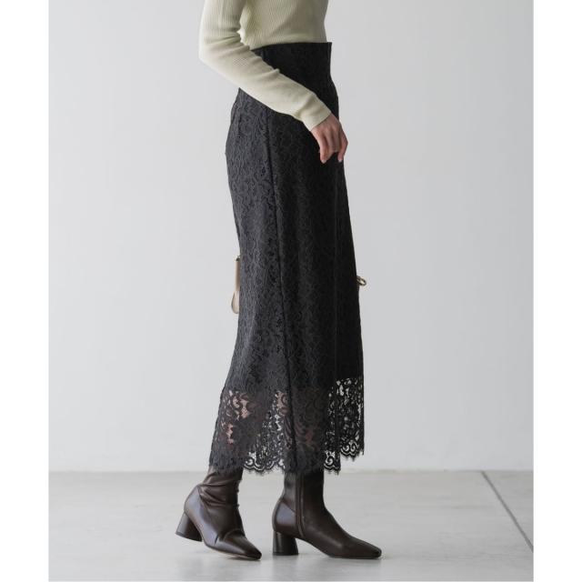 【NEW】ノーブル（Noble）/《追加 / WEB+一部店舗限定》リバーレースIラインスカート2