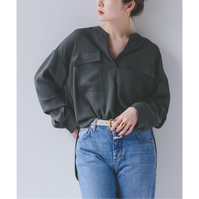 ノーブル（Noble）/《追加予約・WEB限定カラー》ワークディテールドレープシャツ