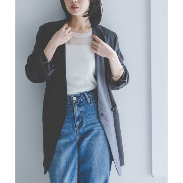 ノーブル（Noble）/《セットアップ対応》麻ストレッチVカラージャケット_14