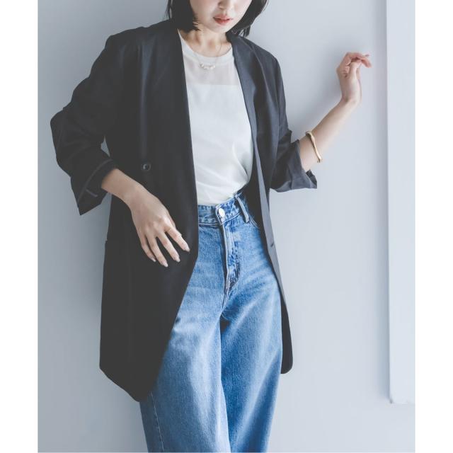 ノーブル（Noble）/《セットアップ対応》麻ストレッチVカラージャケット_15