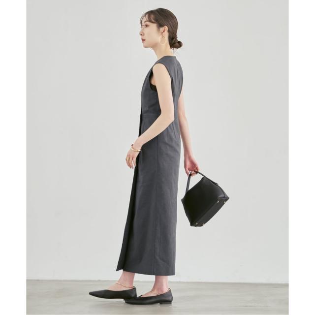 ノーブル（Noble）/《セットアップ対応》麻ストレッチロングジレ
