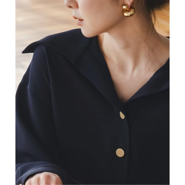 ノーブル（Noble）/《予約》オーバーカラーゴールドボタンブラウス