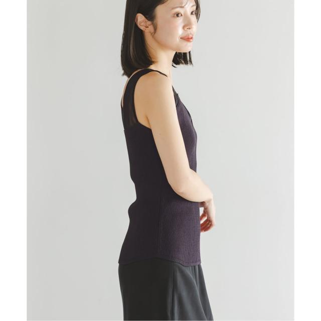 ノーブル（Noble）/【洗える】シアーコンビカップ付きニットタンク_8