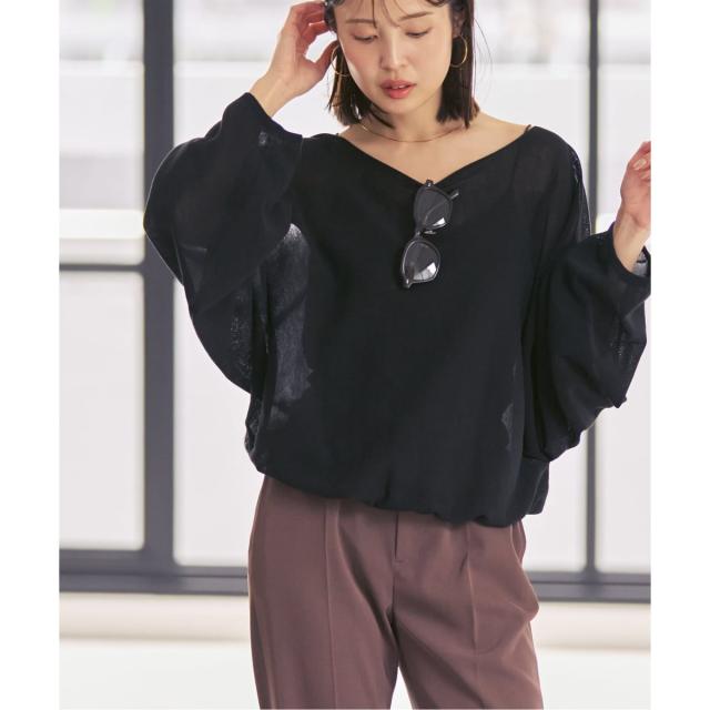 ノーブル（Noble）/【洗える】ワイドスリーブ ショートプルオーバー_3