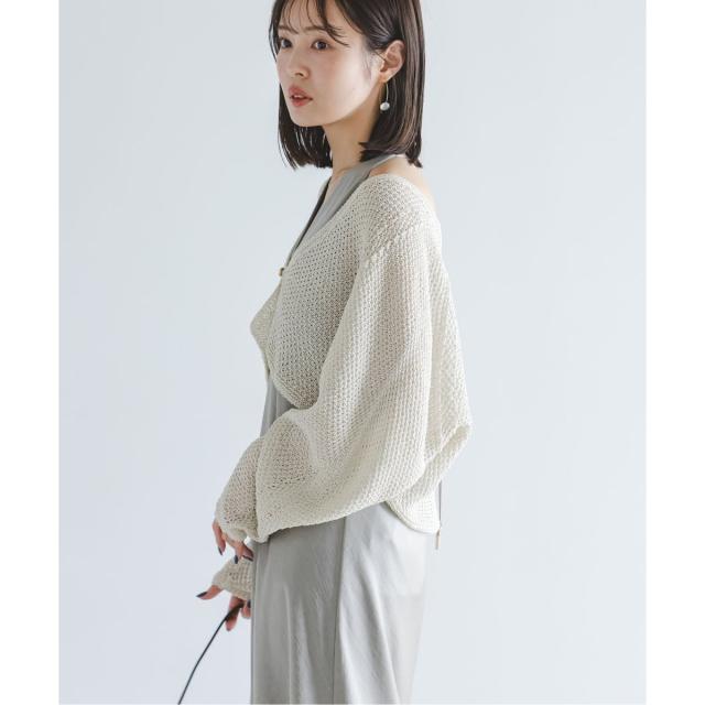 ノーブル（Noble）/《追加・新色》【洗える】ペーパーヤーン カノコショートVカーディガン_19