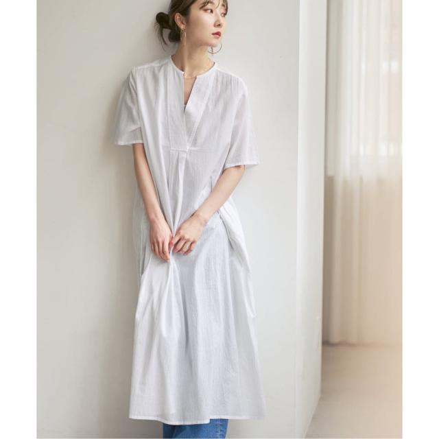 ノーブル（Noble）/【洗える】normment/ノーメント STRIPE JQD SHORT SLEEVE DRESS