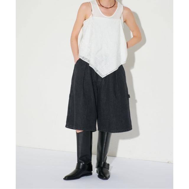 ルタロン（LE TALON）/GRISEレザーベルテッドワイドシャフトミドル