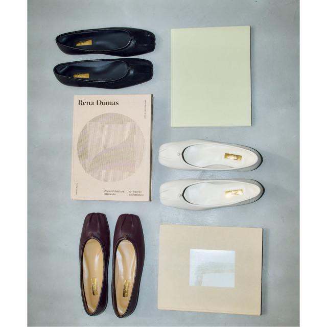 ルタロン（LE TALON）/《追加》GRISEレザースクエアプリーツフラット