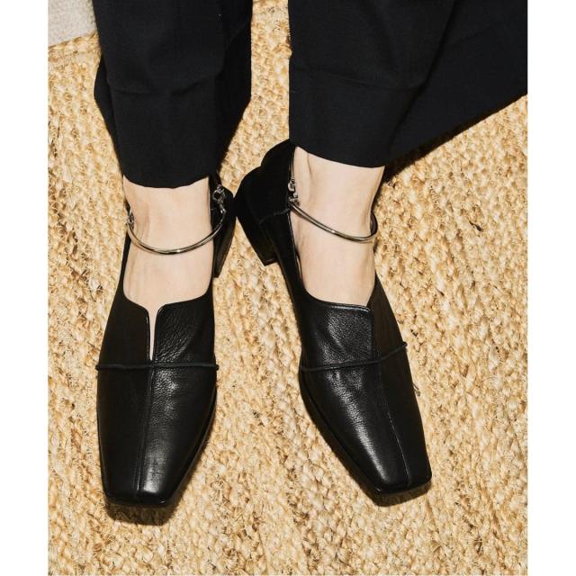 ルタロン（LE TALON）/《追加》GRISEレザースクエアクロスシームアンクルフラット