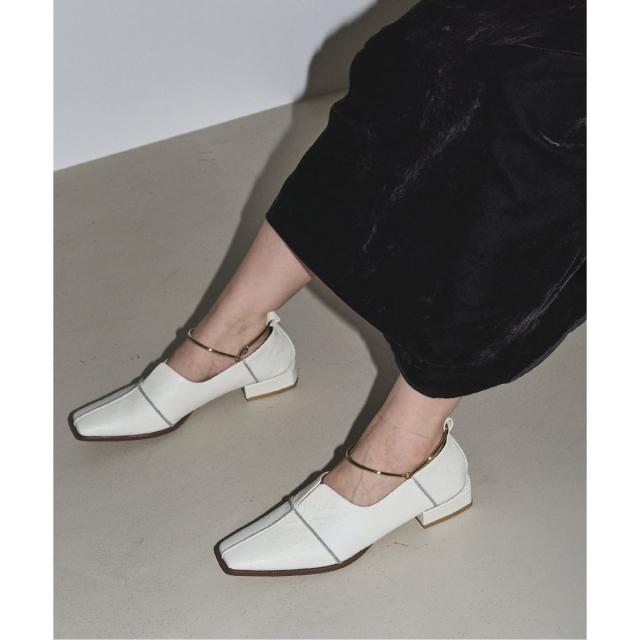 ルタロン（LE TALON）/《追加》GRISEレザースクエアクロスシームアンクルフラット