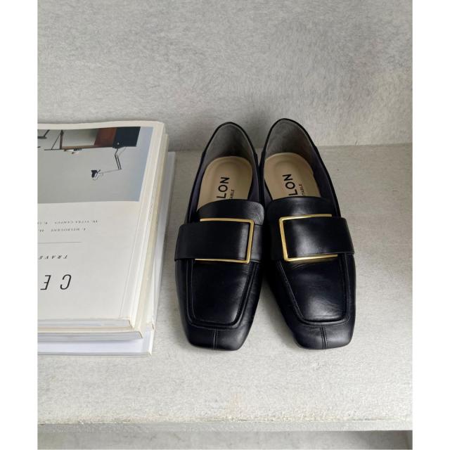 ルタロン（LE TALON）/《追加》レザースクエアメタルバックルローファー