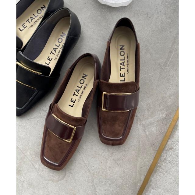 ルタロン（LE TALON）/《追加》レザースクエアメタルバックルローファー