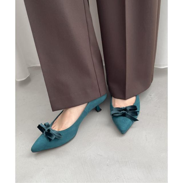 ルタロン（LE TALON）/4．5cmポインテッドダブルリボンパンプス