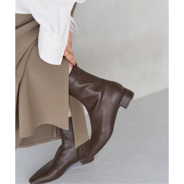 ルタロン（LE TALON）/《追加》3cmフレンチスクエアフィットショートブーツ