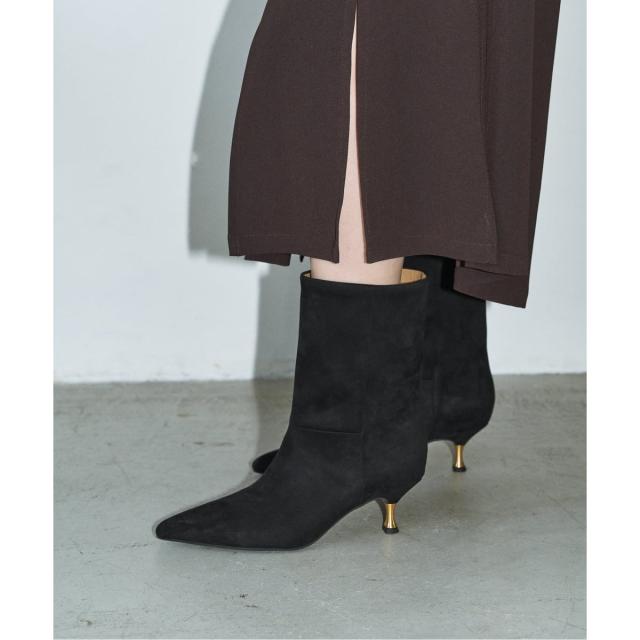 ルタロン（LE TALON）/GRISE5cmポインテッドスエードミドルブーツ