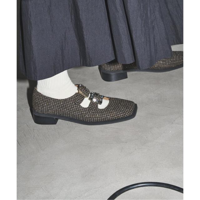 ルタロン（LE TALON）/GRISEダブルビジューバックルメリージェーンの