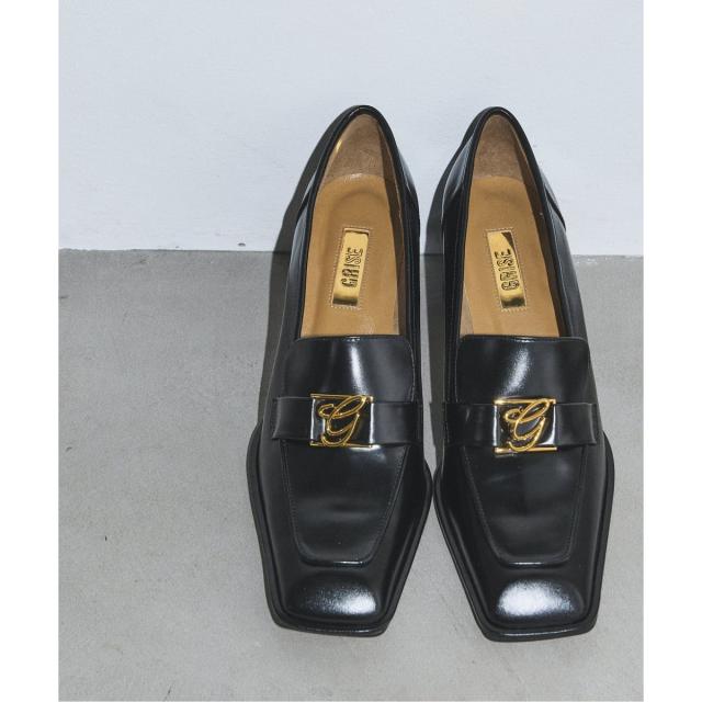 ルタロン（LE TALON）/GRISE6cmレザースクエアヒールローファー