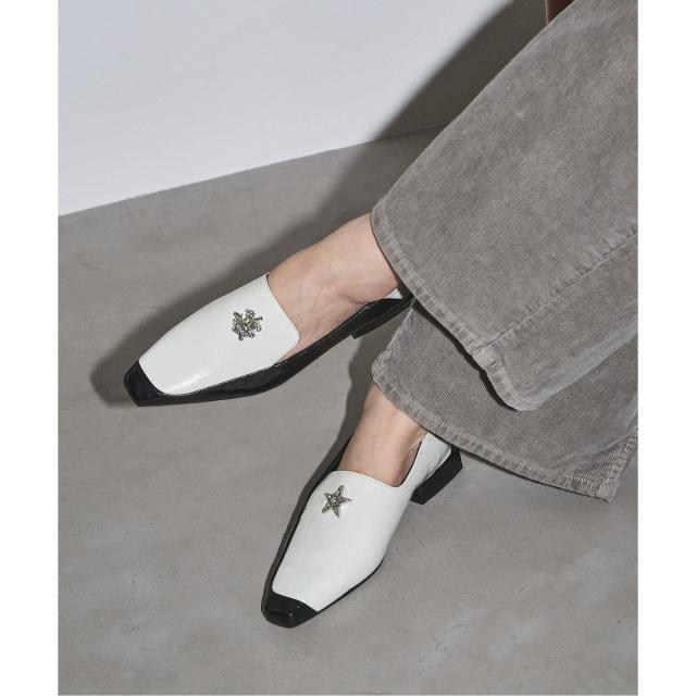 ルタロン（LE TALON）/GRISEレザーナロースクエアモチーフローファーの