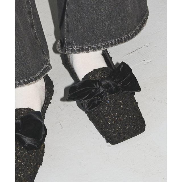 ルタロン（LE TALON）/GRISEワイドスクエアビッグリボンローファー