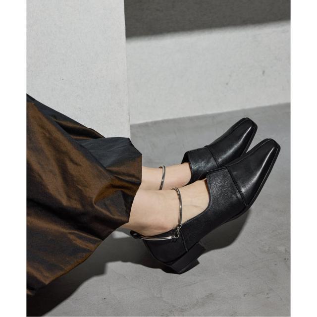 ルタロン（LE TALON）/《追加》GRISEレザースクエアクロスシームアンクルフラット