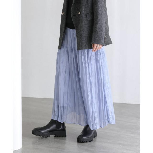 ラ トータリテ（La TOTALITE）/【洗える】シフォンニットワッシャースカート