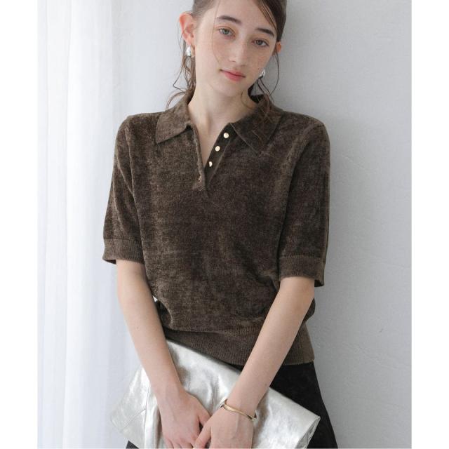 ラ トータリテ（La TOTALITE）/【洗える】ベロアハーフスリーブニット