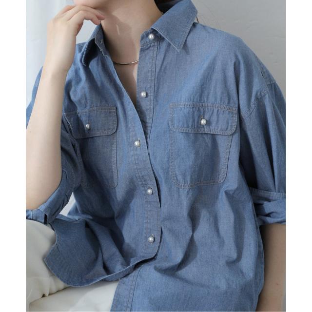 ラ トータリテ（La TOTALITE）/【洗える】パールダンガリーシャツ