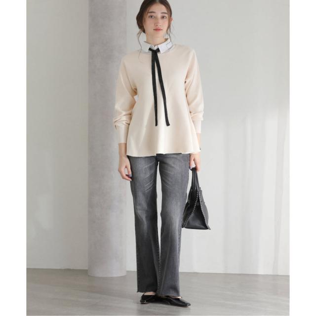 ラ トータリテ（La TOTALITE）/《予約》【洗える】ウォッシャブルペプラムニットプルオーバー