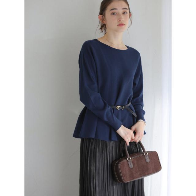 ラ トータリテ（La TOTALITE）/《予約》【洗える】ウォッシャブルペプラムニットプルオーバー