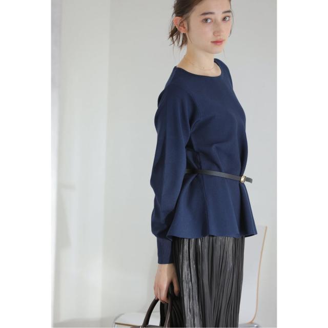 ラ トータリテ（La TOTALITE）/《予約》【洗える】ウォッシャブルペプラムニットプルオーバー