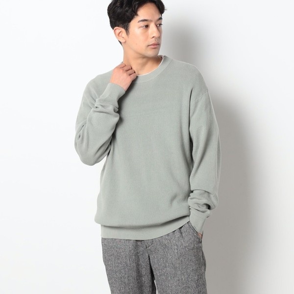 グランドパーク（Grand PARK）/片畦編みリブクルーネックニット