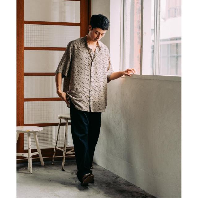 エディフィス（EDIFICE）/《追加》パターンクレープ ショートスリーブ バンドカラーシャツ