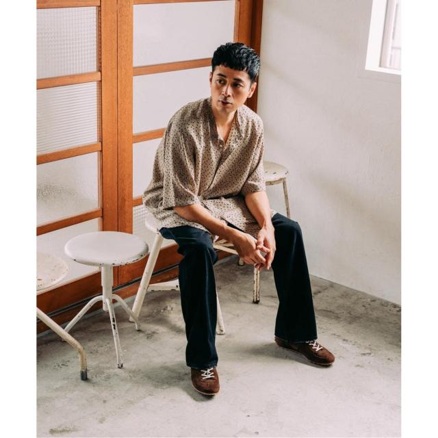 エディフィス（EDIFICE）/《追加》パターンクレープ ショートスリーブ バンドカラーシャツ