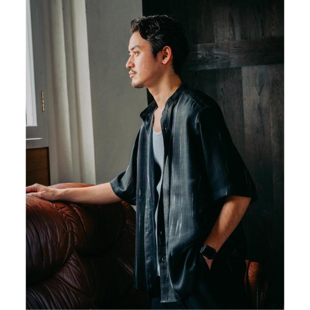 エディフィス（EDIFICE）/《追加》パターンクリスプショートスリーブバンドカラーシャツ