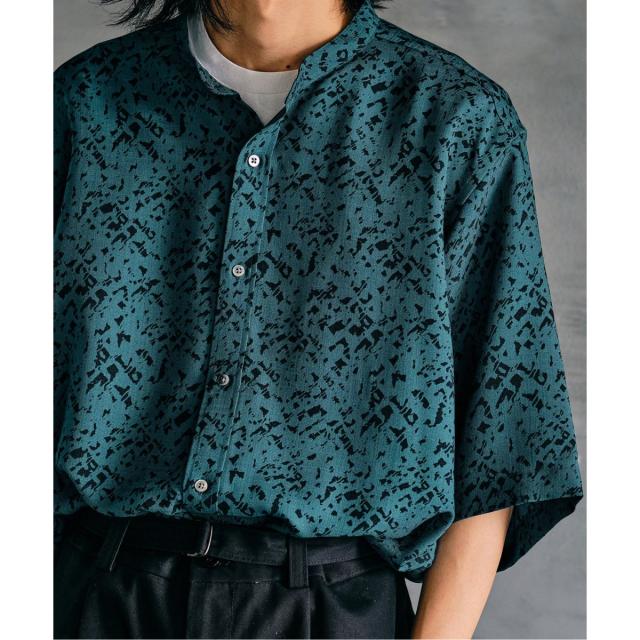 エディフィス（EDIFICE）/《追加》パターンクリスプショートスリーブバンドカラーシャツ