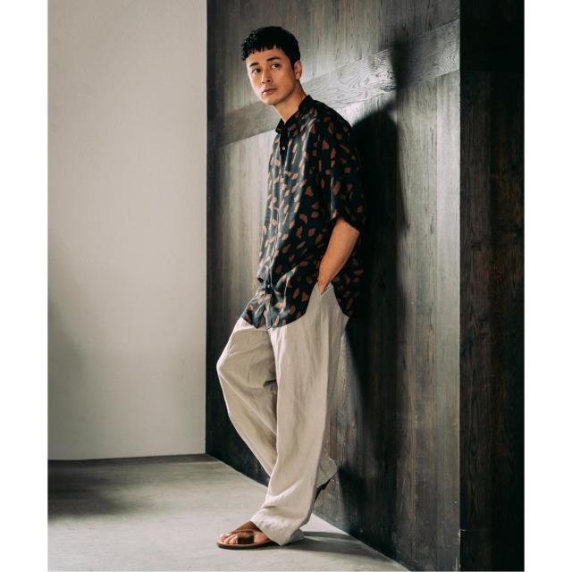 エディフィス（EDIFICE）/《追加》パターンクリスプショートスリーブバンドカラーシャツ