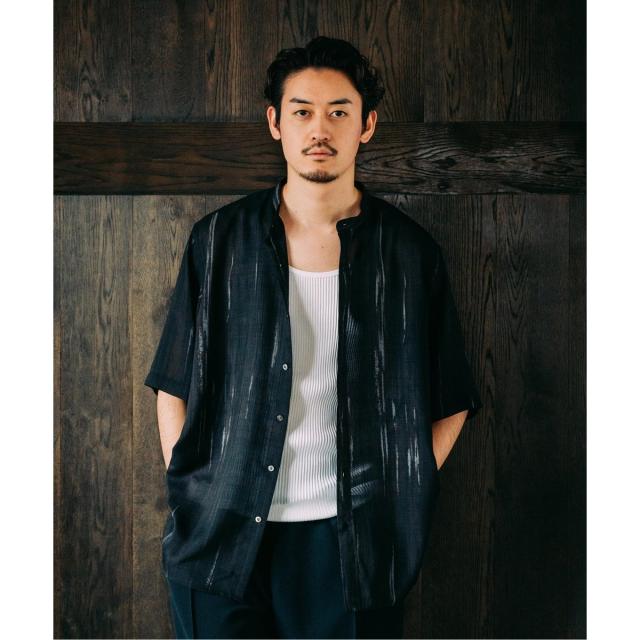 エディフィス（EDIFICE）/《追加》パターンクリスプショートスリーブバンドカラーシャツ