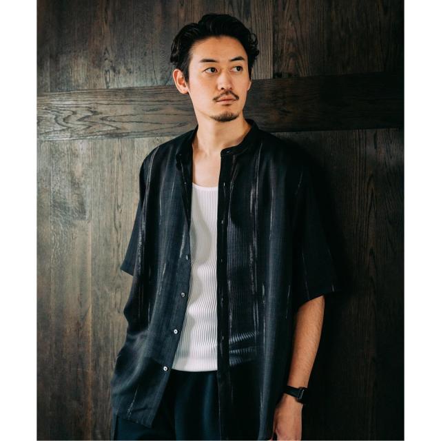 エディフィス（EDIFICE）/《追加》パターンクリスプショートスリーブバンドカラーシャツ