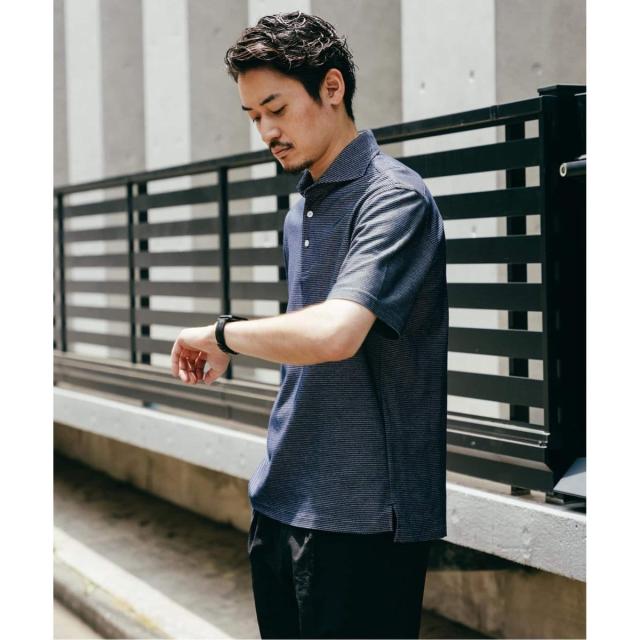 エディフィス（EDIFICE）/《追加》吸水速乾＆高通気機能 COOLMAX ハニカムボーダー ポロシャツ2