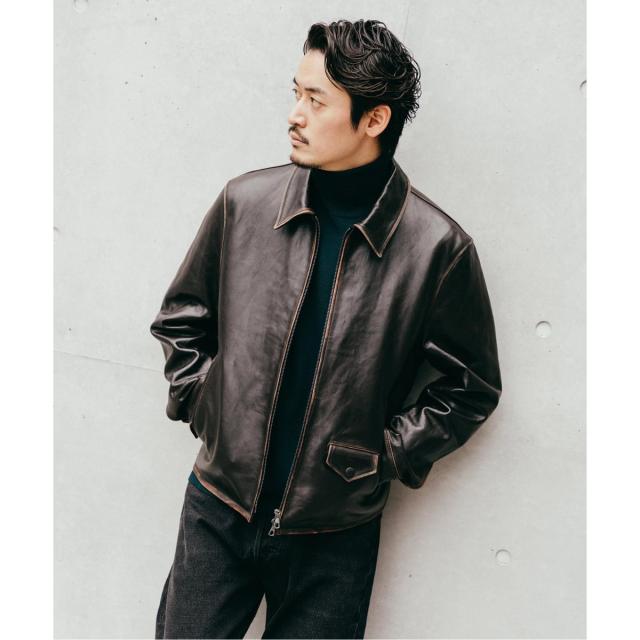 エディフィス（EDIFICE）/ラムレザー フレンチアンティーク ライダース