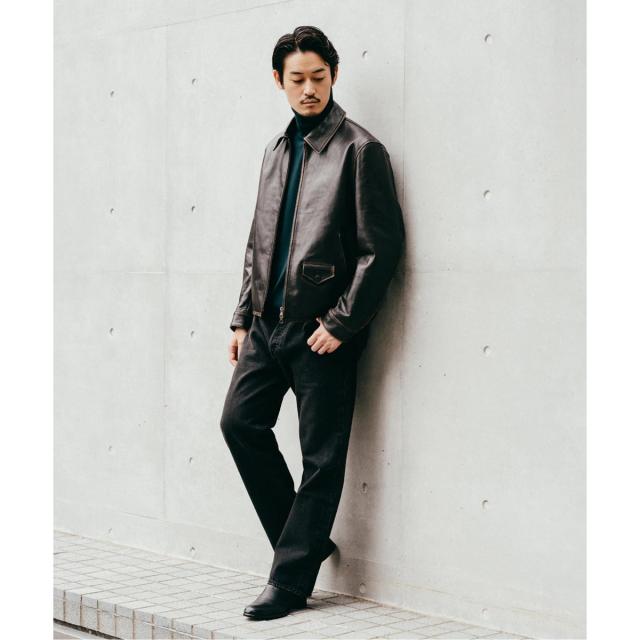 エディフィス（EDIFICE）/ラムレザー フレンチアンティーク ライダース