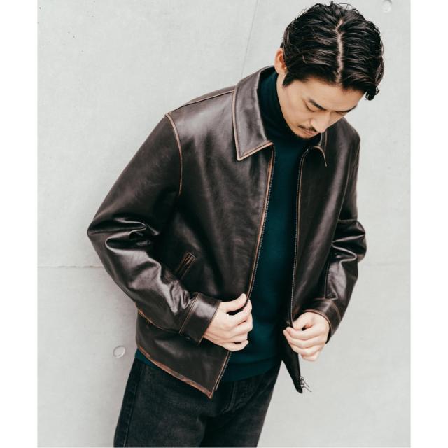 エディフィス（EDIFICE）/ラムレザー フレンチアンティーク ライダース