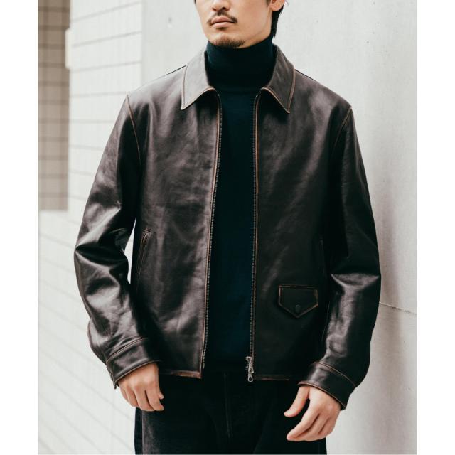 エディフィス（EDIFICE）/ラムレザー フレンチアンティーク ライダース