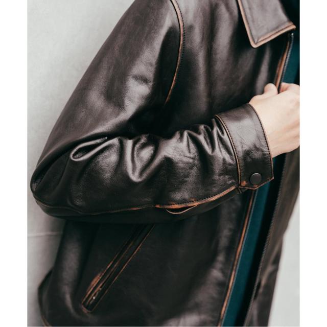 エディフィス（EDIFICE）/ラムレザー フレンチアンティーク ライダース